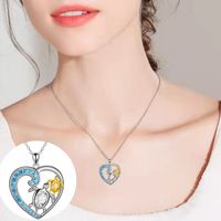 Fashion Tortoise Heart Shape Alloy Inlay Rhinestones Women's Pendant Necklace main image 3