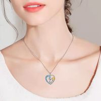 Fashion Tortoise Heart Shape Alloy Inlay Rhinestones Women's Pendant Necklace main image 2