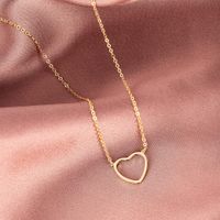 Simple Style Heart Shape Stainless Steel Titanium Steel Plating Necklace main image 2