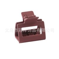 Solid Color Frosted Rectangular Ps Material Hair Clip sku image 20