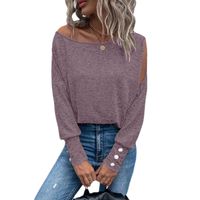 Women's T-shirt Long Sleeve Blouses Button Fashion Streetwear Solid Color main image 5