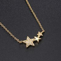 Simple Style Star Copper Gold Plated Zircon Necklace In Bulk main image 3