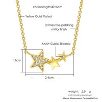Simple Style Star Copper Gold Plated Zircon Necklace In Bulk main image 5