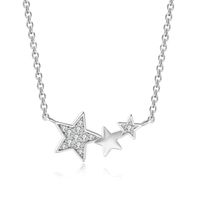 Simple Style Star Copper Gold Plated Zircon Necklace In Bulk sku image 1