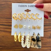 1 Set Simple Style Round Metal Plating Gold Plated Women's Drop Earrings Earrings Ear Studs sku image 62
