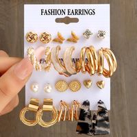 1 Set Simple Style Round Metal Plating Gold Plated Women's Drop Earrings Earrings Ear Studs main image 1