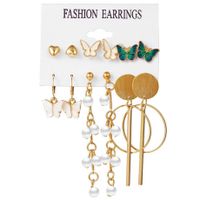 1 Set Simple Style Round Metal Plating Gold Plated Women's Drop Earrings Earrings Ear Studs sku image 35