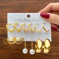 1 Set Simple Style Round Metal Plating Gold Plated Women's Drop Earrings Earrings Ear Studs sku image 67