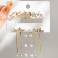 1 Set Simple Style Round Metal Plating Gold Plated Women's Drop Earrings Earrings Ear Studs sku image 57