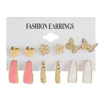 1 Set Simple Style Round Metal Plating Gold Plated Women's Drop Earrings Earrings Ear Studs sku image 28