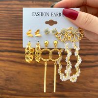 1 Set Simple Style Round Metal Plating Gold Plated Women's Drop Earrings Earrings Ear Studs sku image 34