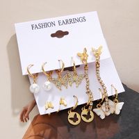 1 Set Simple Style Round Metal Plating Gold Plated Women's Drop Earrings Earrings Ear Studs sku image 50
