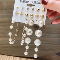 1 Set Fashion Heart Shape Alloy Inlay Rhinestones Pearl Women's Drop Earrings Earrings Ear Studs main image 5