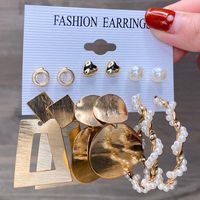 1 Set Fashion Heart Shape Alloy Inlay Rhinestones Pearl Women's Drop Earrings Earrings Ear Studs sku image 17