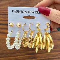 1 Set Fashion Heart Shape Alloy Inlay Rhinestones Pearl Women's Drop Earrings Earrings Ear Studs sku image 7
