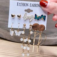 1 Set Fashion Heart Shape Alloy Inlay Rhinestones Pearl Women's Drop Earrings Earrings Ear Studs sku image 22