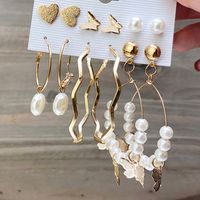 1 Set Fashion Heart Shape Alloy Inlay Rhinestones Pearl Women's Drop Earrings Earrings Ear Studs sku image 3