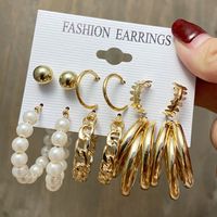 1 Set Fashion Heart Shape Alloy Inlay Rhinestones Pearl Women's Drop Earrings Earrings Ear Studs main image 3