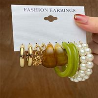 1 Set Fashion Heart Shape Alloy Inlay Rhinestones Pearl Women's Drop Earrings Earrings Ear Studs sku image 28