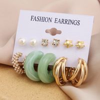1 Set Fashion Heart Shape Alloy Inlay Rhinestones Pearl Women's Drop Earrings Earrings Ear Studs sku image 25