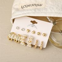 1 Set Fashion Heart Shape Alloy Inlay Rhinestones Pearl Women's Drop Earrings Earrings Ear Studs sku image 19