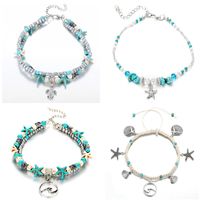 Simple Style Starfish Alloy Seed Bead Patchwork Unisex Anklet main image 1