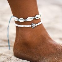 Simple Style Starfish Alloy Seed Bead Patchwork Unisex Anklet sku image 2