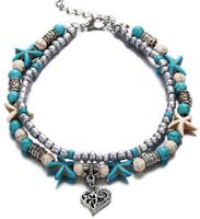 Simple Style Starfish Alloy Seed Bead Patchwork Unisex Anklet sku image 6