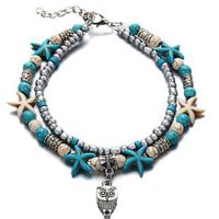 Simple Style Starfish Alloy Seed Bead Patchwork Unisex Anklet sku image 5