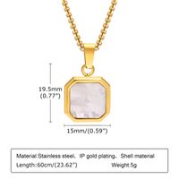 201 Stainless Steel 18K Gold Plated Simple Style Inlay Square Shell main image 3