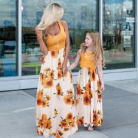 Fashion Printing Polyester Skirt Sets Midi Dress Family Matching Outfits main image 3