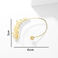 1 Piece Elegant Shiny Leaf Copper Plating Inlay Zircon 18k Gold Plated Ear Clips main image 6