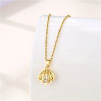 Stainless Steel Titanium Steel Korean Style Inlay Plating Tree Swan Heart Shape Zircon Pendant Necklace main image 9