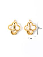 1 Pair Modern Style Artistic Four Leaf Clover Stainless Steel Plating Three-dimensional Drop Earrings main image 2