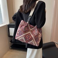 Women's All Seasons Canvas Argyle Fashion Square Buckle Tote Bag main image 10