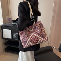 Women's All Seasons Canvas Argyle Fashion Square Buckle Tote Bag main image 7