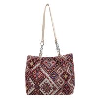 Women's All Seasons Canvas Argyle Fashion Square Buckle Tote Bag sku image 1