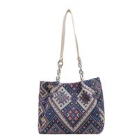 Women's All Seasons Canvas Argyle Fashion Square Buckle Tote Bag sku image 2