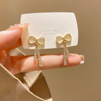 1 Pair Sweet Heart Shape Flower Bow Knot Artificial Pearl Alloy Rhinestone Inlay Artificial Gemstones Women's Earrings sku image 38