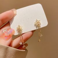 1 Pair Sweet Heart Shape Flower Bow Knot Artificial Pearl Alloy Rhinestone Inlay Artificial Gemstones Women's Earrings sku image 39