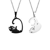 Mode Herzform Katze Titan Stahl Halskette Mit Anhänger sku image 6