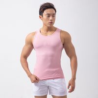 Unisex Casual Solid Color Cotton Blend Polyester Round Neck Active Tops Vest sku image 13