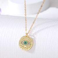 1 Piece Fashion Devil's Eye Alloy Inlay Artificial Diamond Women's Pendant Necklace main image 2