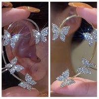 1 Pieza Estilo Simple Mariposa Enchapado Aleación Diamantes De Imitación Puños De Oreja sku image 11