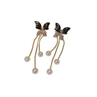 1 Pair Sweet Flower Bow Knot Alloy Plating Inlay Artificial Rhinestones Women's Drop Earrings main image 2