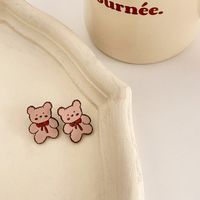 1 Pair Cute Animal Heart Shape Flower Metal Plating Women's Earrings sku image 6