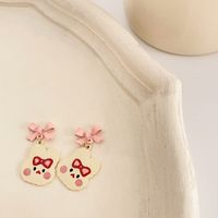 1 Pair Cute Animal Heart Shape Flower Metal Plating Women's Earrings sku image 1