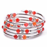 Fashion Flower Natural Stone Beaded Layered Bracelets sku image 2