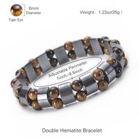 1 Piece Simple Style Round Rectangle Natural Stone Beaded Knitting Men's Bracelets main image 4