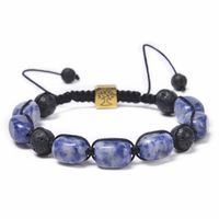 Fashion Square Tree Natural Stone Beaded Knitting Unisex Bracelets sku image 7